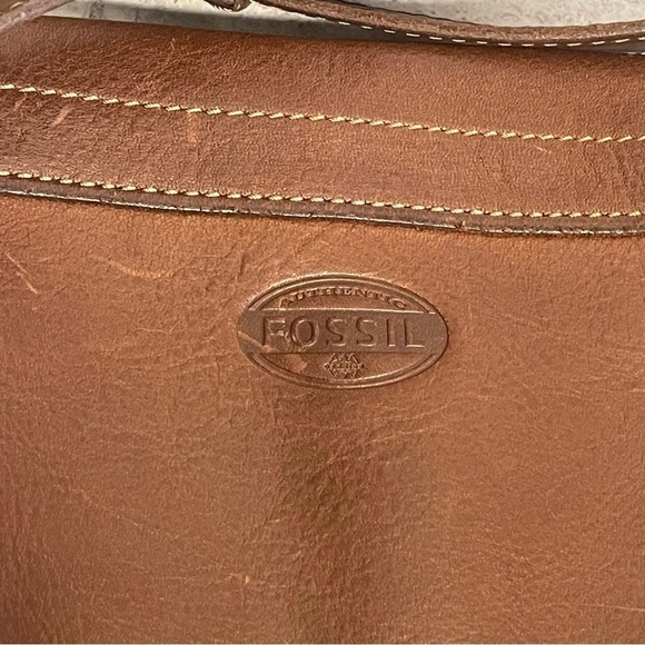 Fossil Brown Genuine Leather‎ Large Austin Messenger Bag Vintage - Picture 5 of 7
